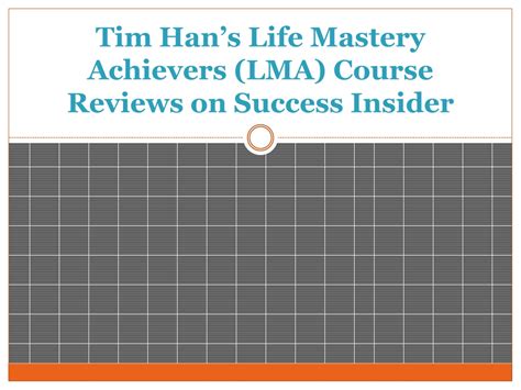 lma course tim han|(1) LMA Life Mastery Achievers Course by Tim Han from Success .